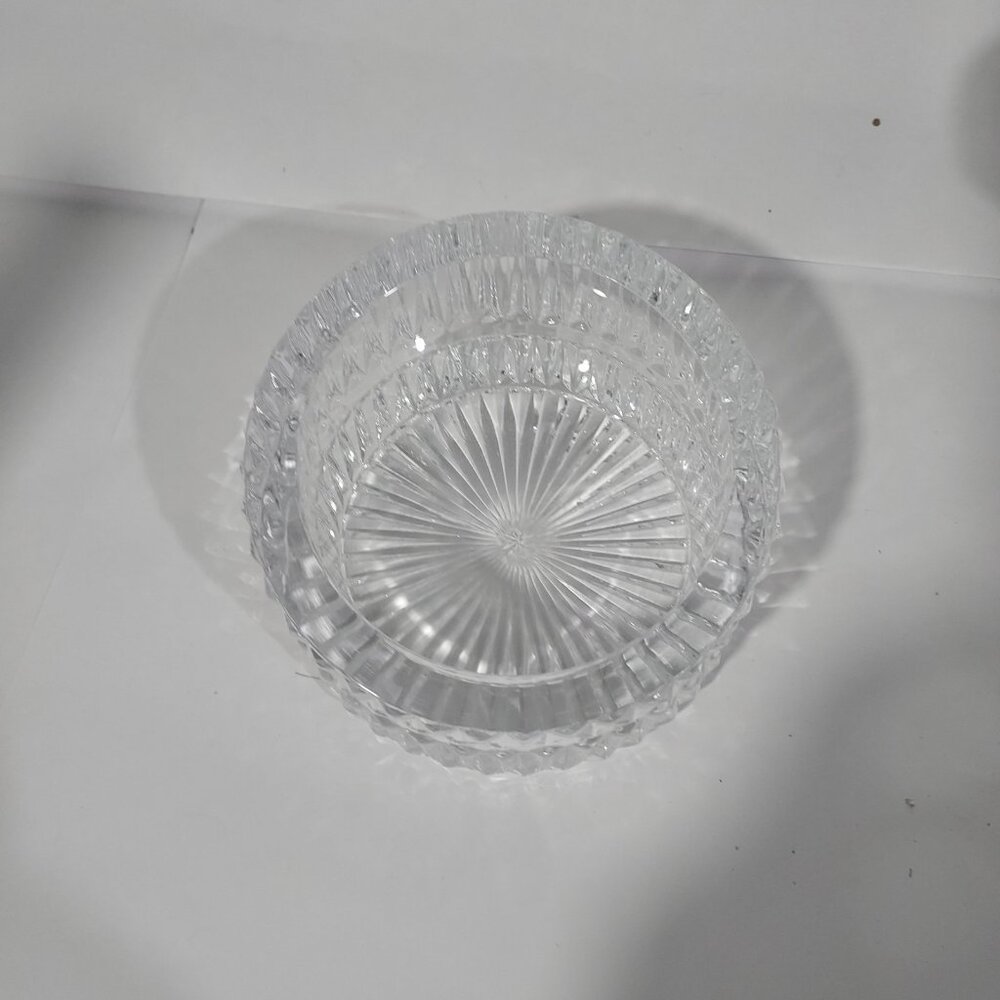 Oneida German Crystal Wine Bottle Decanter Coaster High Low Elegant Barware 1960 - Picture 7 of 11